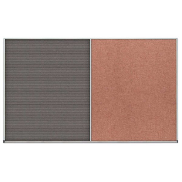 Triple Door Radius Corkboard, 72"x48", Sat, UV70055RC-SATIN-DBURGU